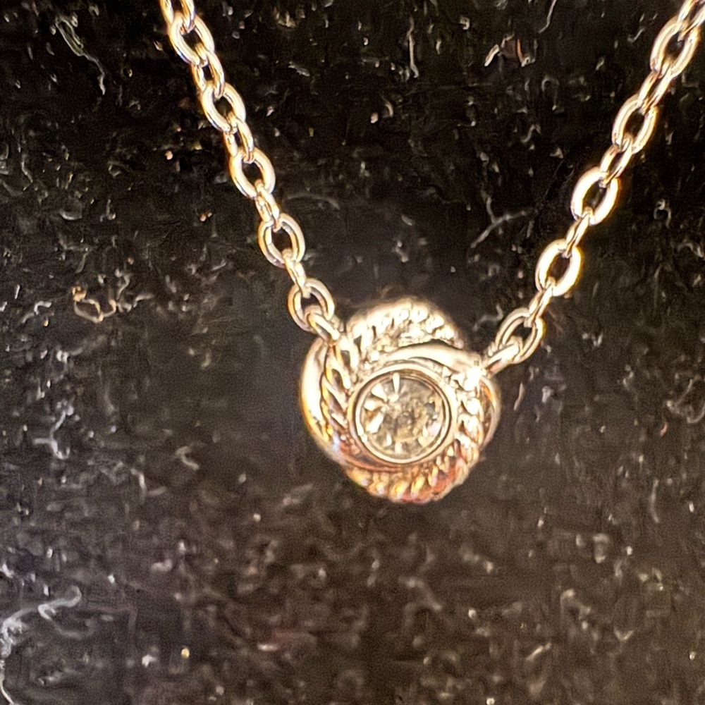 KATE SPADE Infinity & Beyond Knot Mini Necklace Clear/Silver - Picture 5 of 7